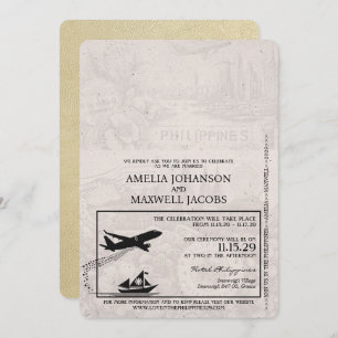 Convite para Casamento de Passaportes nas Filipina