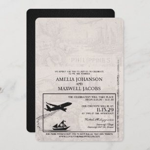 Convite para Casamento de Passaportes nas Filipina