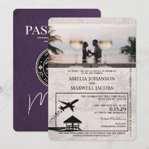 Convite para Casamento de Passaportes nas Maldivas