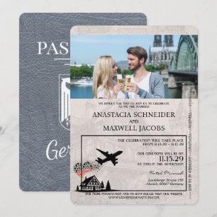 Convite para Casamento de Passaportes Silver Alema