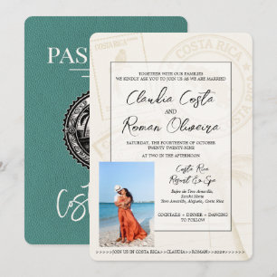 Convite para Casamento de Passaportes Turquoise Co