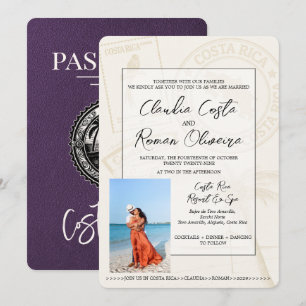 Convite para Casamento de Passaportes Violet Costa