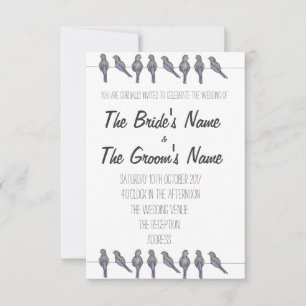 Convite Para Casamento De Pássaros, Totalmente Pe