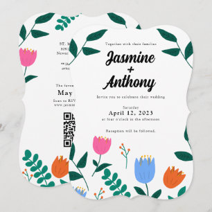 Convite para Casamento de Patch de primavera Breez