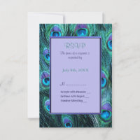 Convite para Casamento de Peacock Feather Drama -