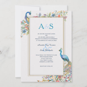 Convite para Casamento de Peacocks