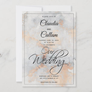 Convite para Casamento de Pedra Silver