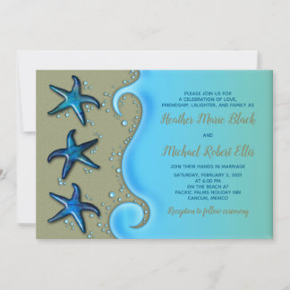 Convite para Casamento de Peixe-Estelar Paua Shell