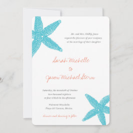 Convite para Casamento de Peixes Estrelados de Pra