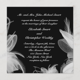 Convite para Casamento de Penas Brancas