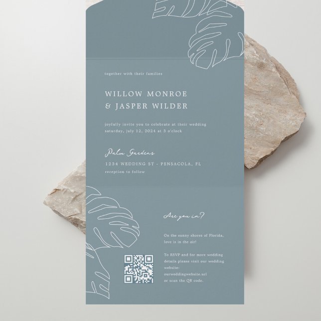 Convite para casamento de Pensacola com RSVP Códig (Criador carregado)