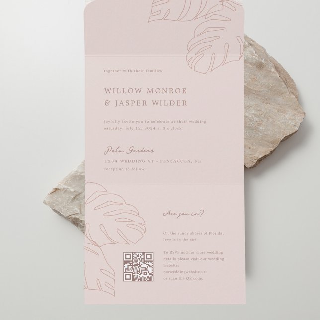 Convite para casamento de Pensacola com RSVP Códig (Criador carregado)