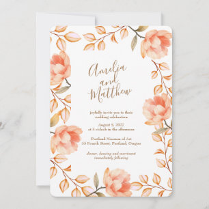 Convite para Casamento de Peônias de Peachy