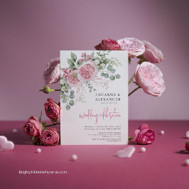Convite para Casamento de Peony Elegance Chic Wate
