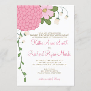 Convite para Casamento de Peony Floral
