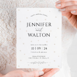 Convite para Casamento de Pérolas Brancas