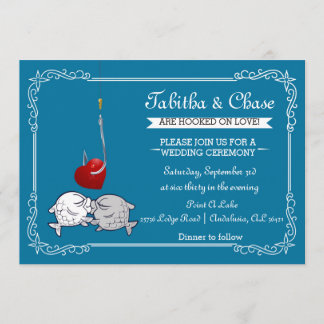 Convite para Casamento de Pesca Azul