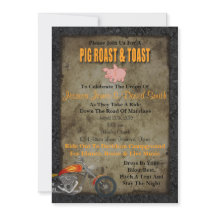 Convite Para Casamento De Pig Roast E Toast Biker