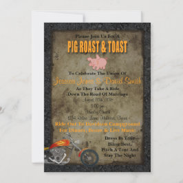 Convite Para Casamento De Pig Roast E Toast Biker