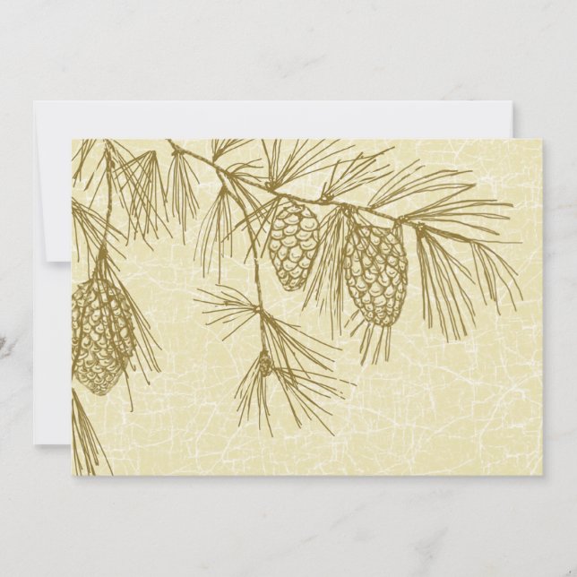 Convite Para Casamento De Pine Boughs Quebrado (Frente)