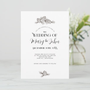 Convite para Casamento de Pine de Feriado