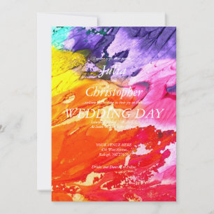 Convite para Casamento de Pintura de Petróleo