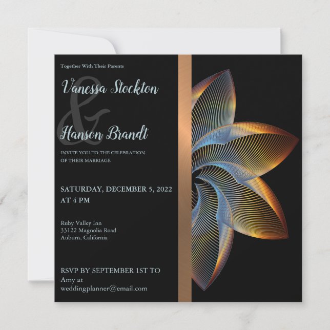 Convite para Casamento de PinWheel Elegante (Frente)