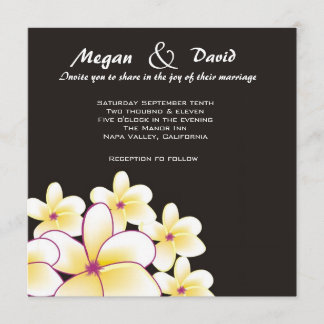 Convite Para Casamento De Plumeria Branca Elegante