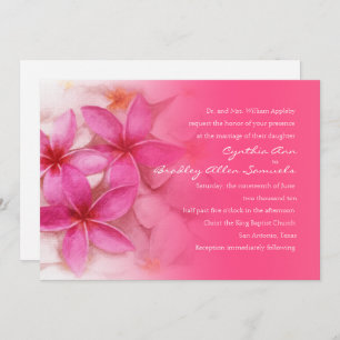 Convite para Casamento de Plumeria Rosa