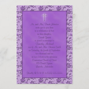 Convite para Casamento de Poder de Roxo Cristão