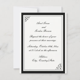 Convite para Casamento de Pontos de Fronteira Negr