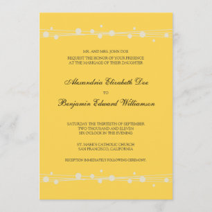 Convite para Casamento de Pontos Modernos e Palhet