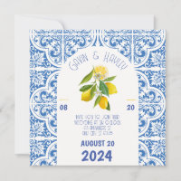 Convite para Casamento de Portugal | Azulejos azui