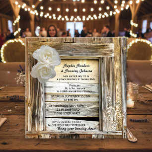 Convite para Casamento de Posto Rustic Wood Barn