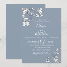 Convite para Casamento de Prados Dusty Blue