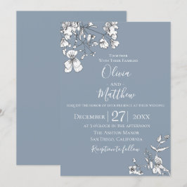 Convite para Casamento de Prados Dusty Blue