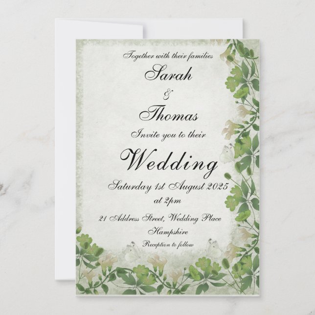 Convite Para Casamento De Prados Vitorianos (Frente)