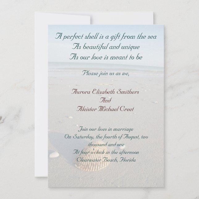 Convite para Casamento de Praia (Frente)