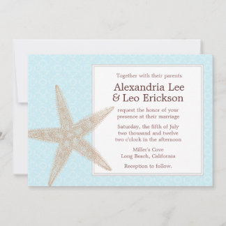 Convite para Casamento de Praia - aqua floral