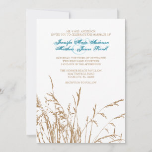 Convite para Casamento de Praia da Grama do Mar Ca
