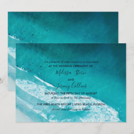 Convite para Casamento de Praia da Ocean Waves