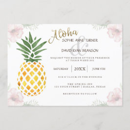 Convite para Casamento de Praia de Abacaxi Tropica