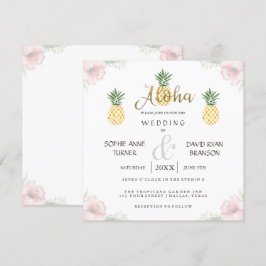 Convite para Casamento de Praia de Abacaxi Tropica