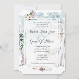 Convite para Casamento de Praia de Arbor de Driftw