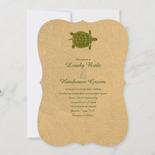 Convite para Casamento de Praia de Areia Turtle