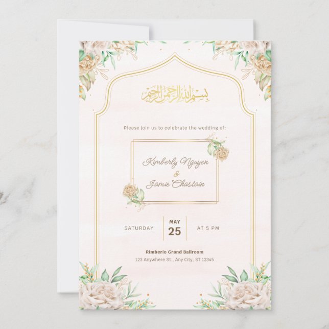 Convite para Casamento de Praia de Destino (Frente)