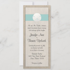 Convite para Casamento de Praia de Dólar & Burlap