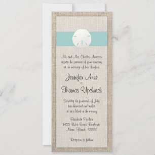 Convite Para Casamento De Praia De Dólar E Burlap