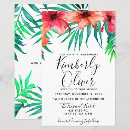 Convite para Casamento de Praia de Hibiscus Tropic