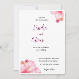 Convite para Casamento de Praia de Hibiscus Tropic
